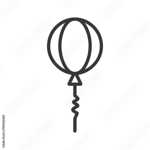 Simple drawing depicting a round balloon with a string attached below