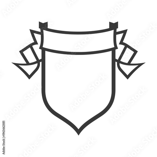 A graphical image of a crest with surrounding banner ribbons