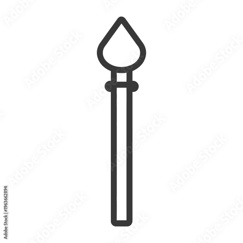 A simple black and white drawing of a spear