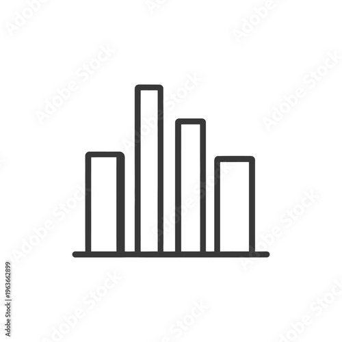 A simple black and white illustration of a bar graph diagram