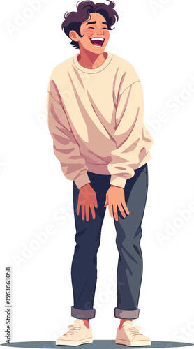 uomo o donna ragazzo o ragazza euforico vincita bello festa , balla o si sente bene vettoriale