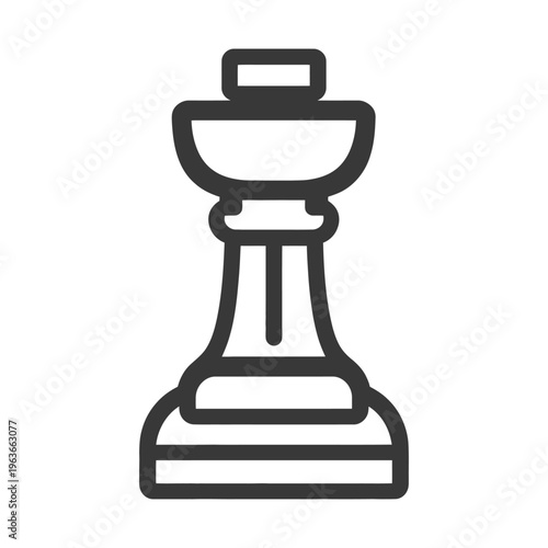 A simple minimalist black and white king chess piece icon