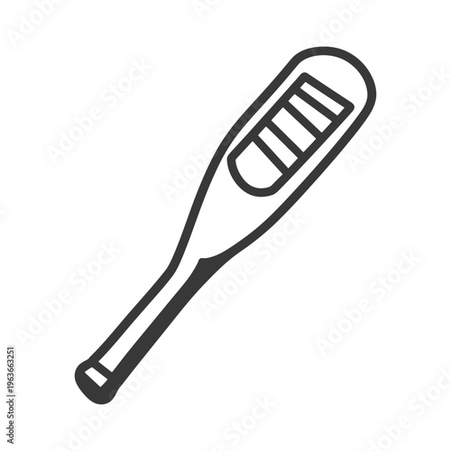 A black and white illustration of a medical thermometer