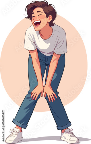 uomo o donna ragazzo o ragazza euforico vincita bello festa , balla o si sente bene vettoriale