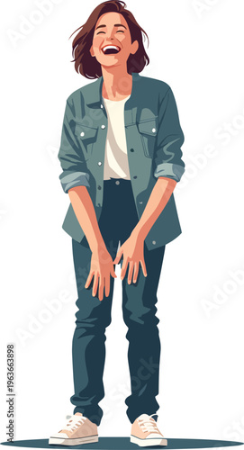 uomo o donna ragazzo o ragazza euforico vincita bello festa , balla o si sente bene vettoriale