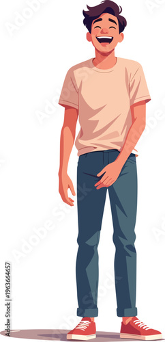 uomo o donna ragazzo o ragazza euforico vincita bello festa , balla o si sente bene vettoriale