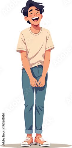 uomo o donna ragazzo o ragazza euforico vincita bello festa , balla o si sente bene vettoriale