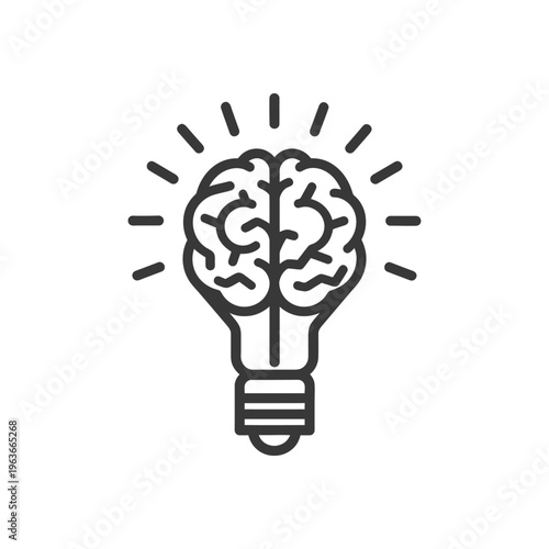 An illuminating illustration of a brain replacing a light bulb symbol