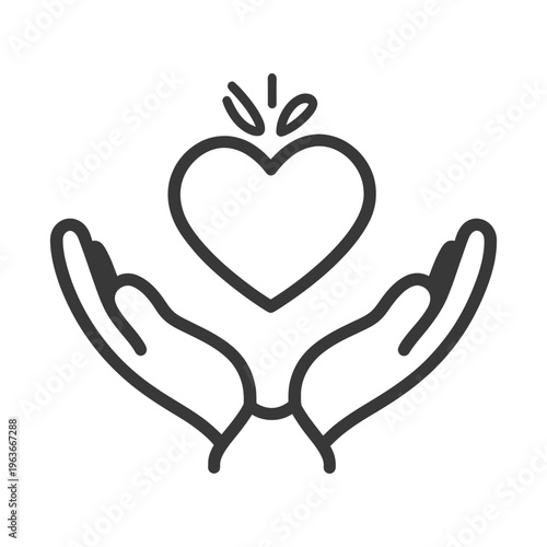 Hands Gently Presenting a Heart Symbol of Love and Care