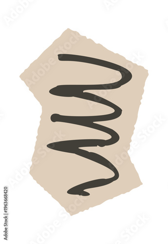 Bold brush scribble jagged torn paper