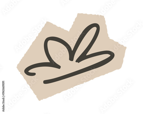 Handdrawn scribble loop rough paper scrap