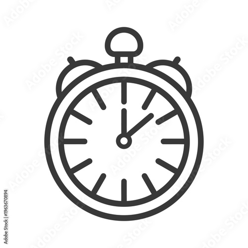 An alarm clock icon shows the time of one oclock