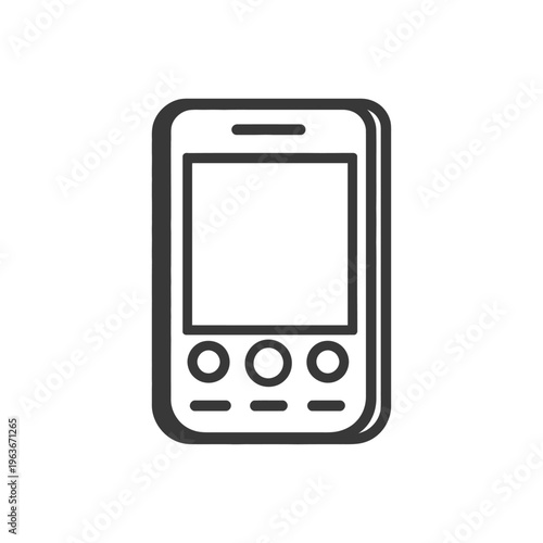 A simplistic vector outline depiction of a mobile communication device