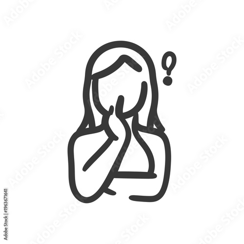 A graphical representation of a person contemplating something important