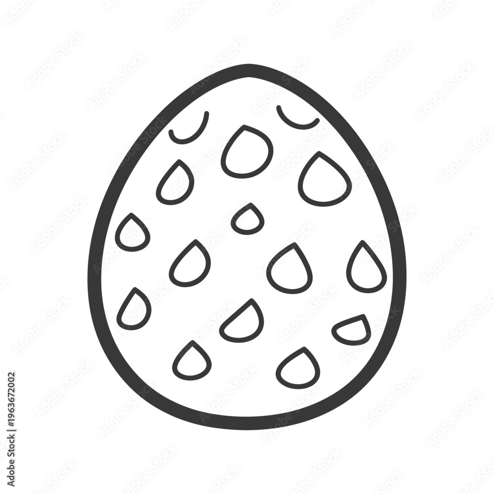 Fototapeta premium A single egg illustrated with tear drop and oval shapes design