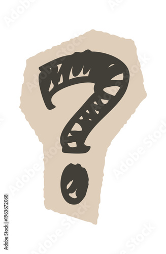 Question Mark Torn Paper Doodle
