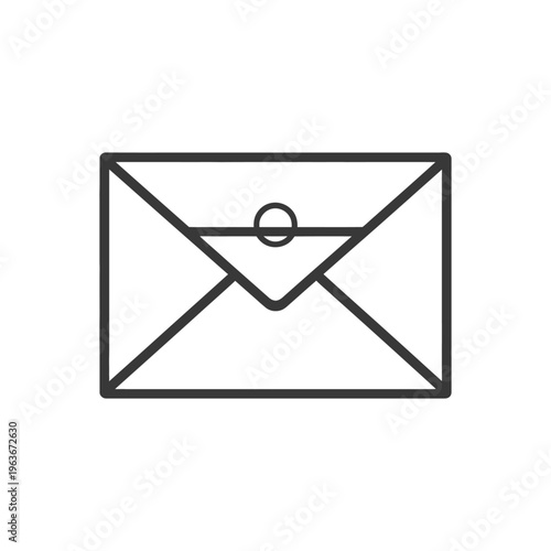 Simple line drawing illustration of a closed paper envelope icon