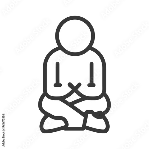 Simple depiction of a seated person in a meditative pose