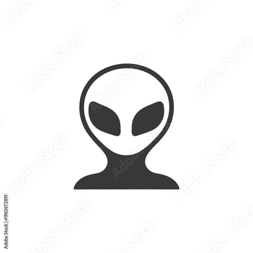 A simple illustration depicting a minimalist extraterrestrial being portrait