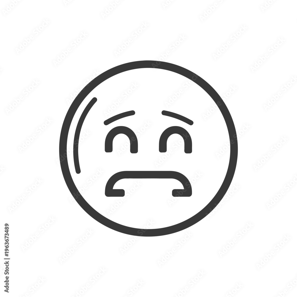 Obraz premium A simple graphic circle containing a visual expression of sadness