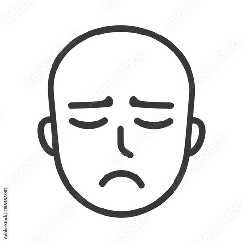 A graphic depiction of a face expressing sadness or sorrow