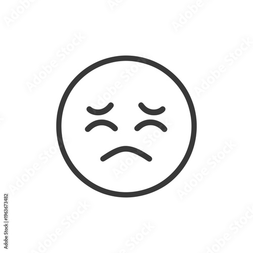 A simple circular graphic depicting a sad facial expression