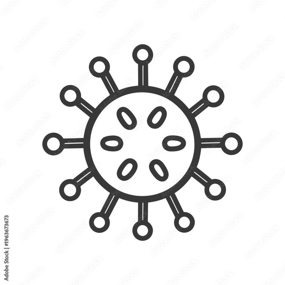 Obraz premium An illustration of a viral particle with surrounding spike proteins