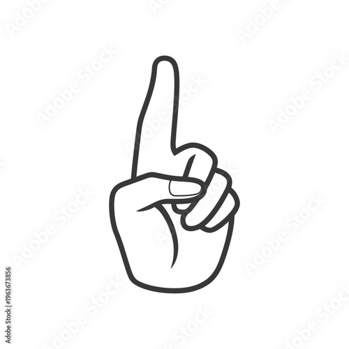 A hand pointing upwards with the index finger extended in a gesture