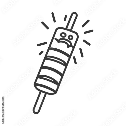 A Simple Line Drawing Depicting a Popsicle with an Expression