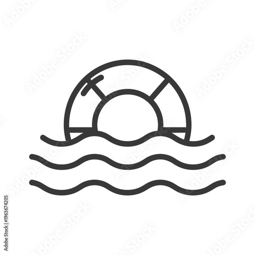 A simple illustration of a life preserver floating in water