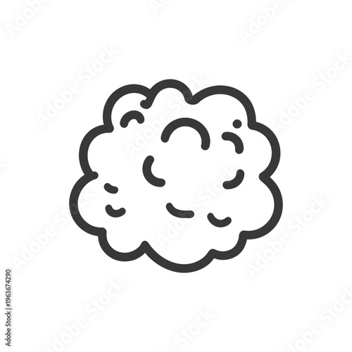 A simple outlined image of a cloud or brain shape