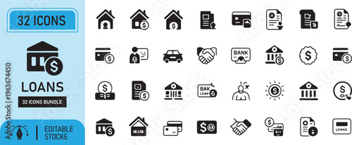 Set of vector icons for web design featuring house home and real estate symbols