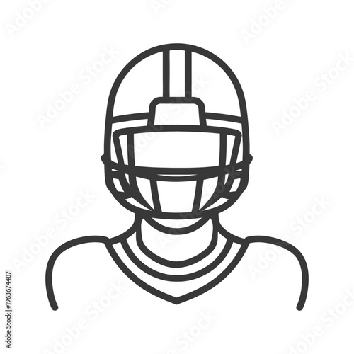 American football player wearing a helmet and uniform is visible