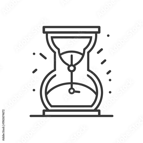 An hourglass illustration showing the passage of time and duration