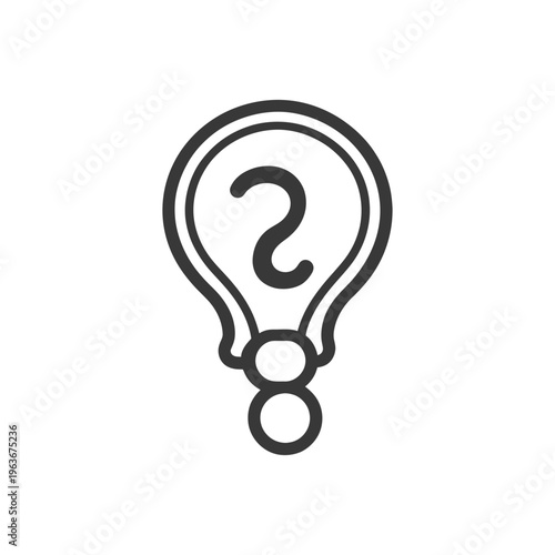 An illustration of a lightbulb featuring a question mark symbol