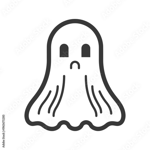 A simple cartoon depiction of a ghostly white spirit floating