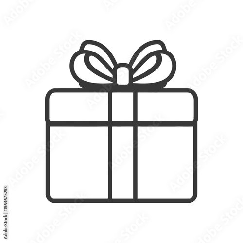 Simple illustration of a gift box with a decorative bow tied on it
