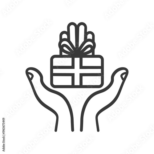 A pair of hands holding a gift in an offering gesture
