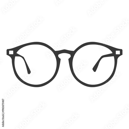 Black Eyeglasses Graphic Illustration Against a Clean White Background
