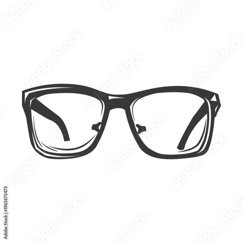 A simple line drawing depicting a pair of eyeglasses
