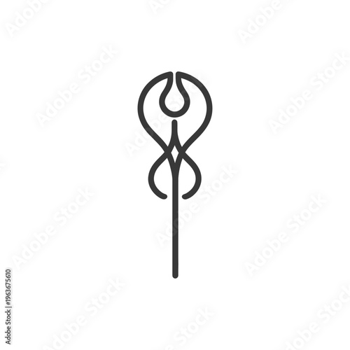 A simple symmetrical artistic design presented on a white background