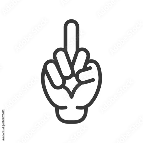 Black and white vector illustration of a hand gesture