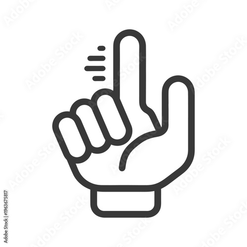 A hand gesturing the act of tapping with a finger