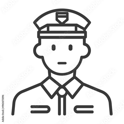 A simple vector illustration of a police officer in uniform