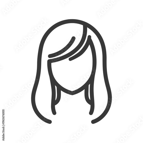 A simple black and white line drawing of a woman