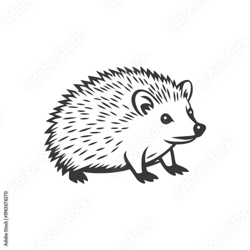 A side view illustration featuring a spiky hedgehog standing proudly
