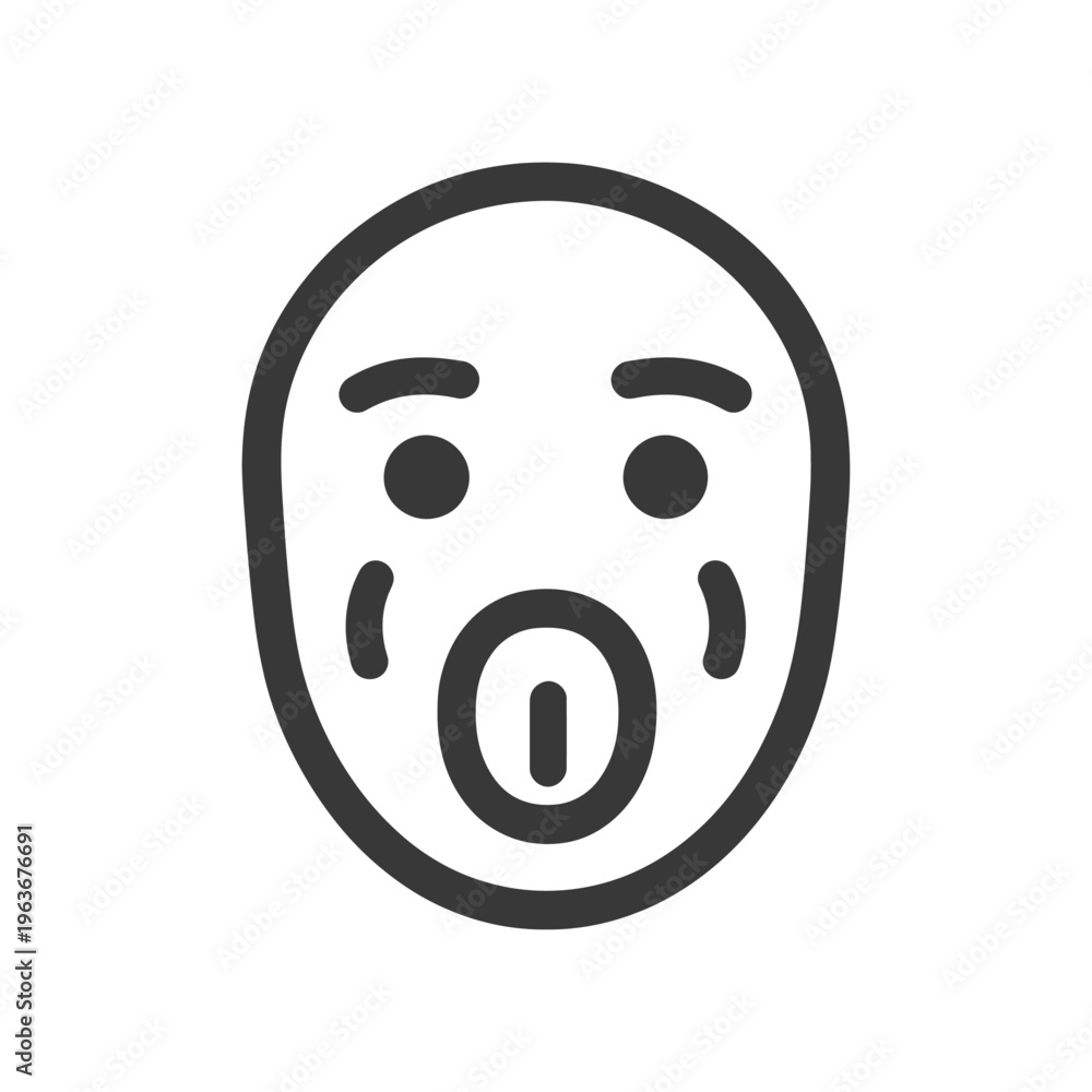 Fototapeta premium A simple vector illustration of a face with mouth open