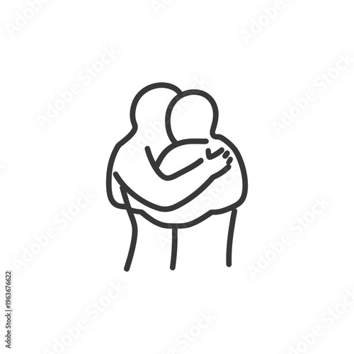Two figures embracing each other in a comforting hug