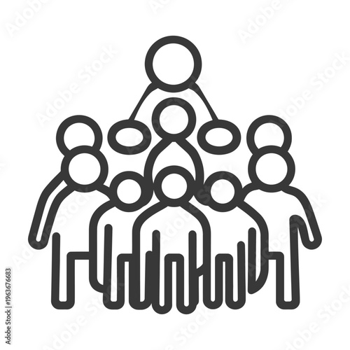 Illustration showing a hierarchical structure of an organized group of people