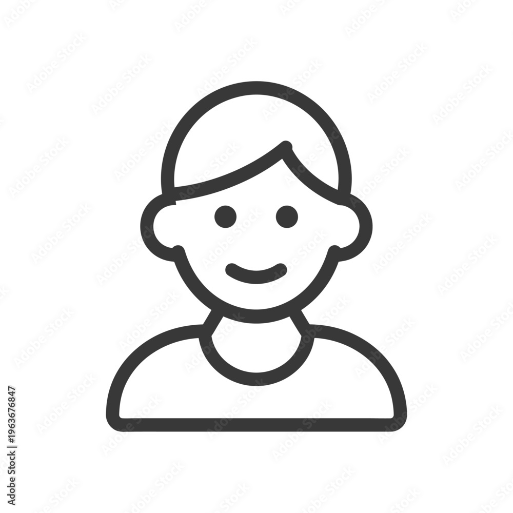 Obraz premium A simple outline depiction of a smiling human person